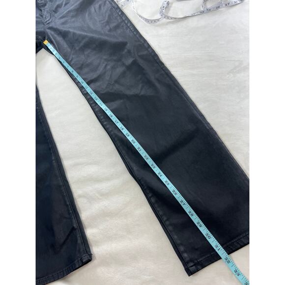 AG Adriano Goldschmied Alexxis Vintage Straight Black Leatherette Sateen Jean - Picture 10 of 10